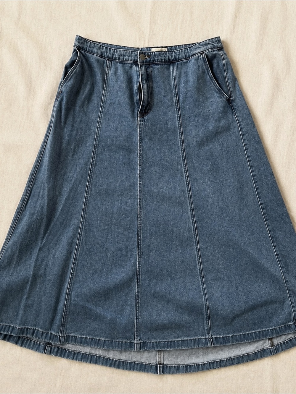 Universal Thread Dark Blue Panel A-Line Denim Maxi Skirt